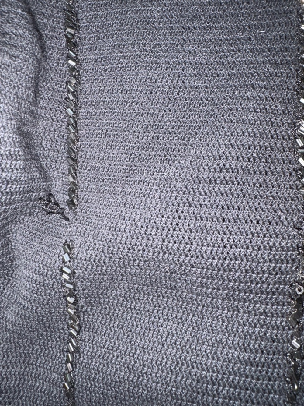 Free people diamond night Black Beaded Stripe Knit Sweater 100% cotton - Picture 11 of 12